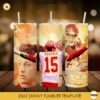 Mahomes 20oz Tumbler Wrap PNG, Chiefs Player Tumbler Digital Download File