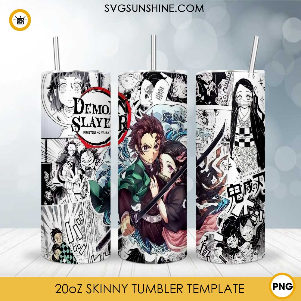 Demon Slayer Kimetsu No Yaiba Tumbler Wrap PNG, Anime Skinny Tumbler Design  Digital Download