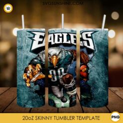 Philadelphia Eagles Mascot Tumbler Wrap PNG, Eagles Football Tumbler Sublimation Design
