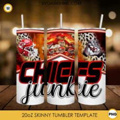 Chiefs Junkie 20oz Skinny Tumbler PNG, Kansas City Chiefs Tumbler PNG Design