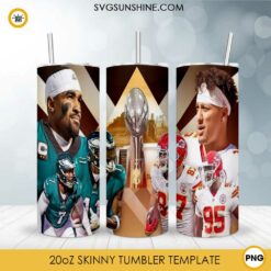Super Bowl 2023 20oz Skinny Tumbler Sublimation, Chiefs Tumbler Wrap, Eagles Tumbler Wrap
