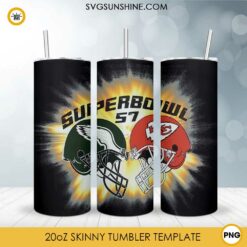 Super Bowl 2023 Tumbler Wrap PNG, Eagles And Chiefs PNG Design Digital Download