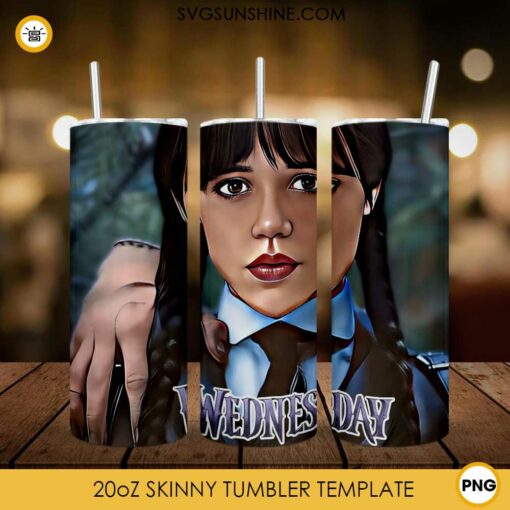 Wednesday Addams Tumbler Wrap PNG, Addams Family 20oz Tumbler Design PNG