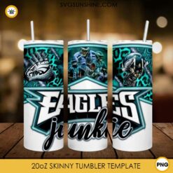 Eagles Junkie 20oz Skinny Tumbler PNG, Philadelphia Eagles Tumbler Sublimation Design