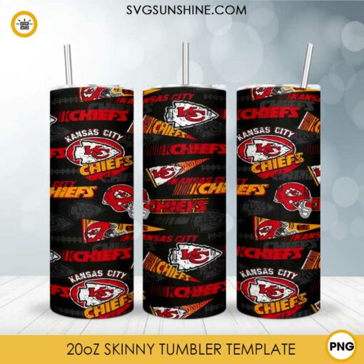 Kansas City Chiefs 20oz Tumbler Wrap, Chiefs Football 20oz Tumbler PNG Sublimation