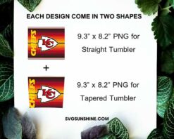 Chiefs Logo 20oz Skinny Tumbler Wrap, Kansas City Chiefs Tumbler PNG Digital Download File