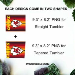 Chiefs Logo 20oz Skinny Tumbler Wrap, Kansas City Chiefs Tumbler PNG Digital Download File