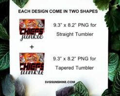Chiefs Junkie 20oz Skinny Tumbler PNG, Kansas City Chiefs Tumbler PNG Design