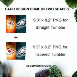 Super Bowl 2023 20oz Skinny Tumbler PNG, Eagles VS Chiefs 20oz Tumbler Design