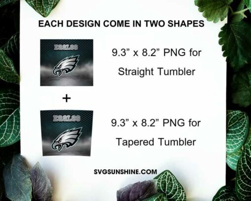 Eagles Skinny Tumbler Wrap PNG, Super Bowl 2023 Tumbler Design Files