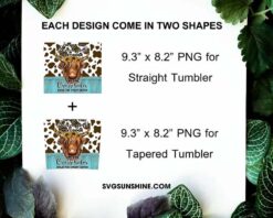Im The Crazy Heifer 20oz Tumbler Wrap, Highland Cow Sunflower Tumbler Sublimation Design File