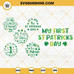 My 1st St Patricks Day SVG Bundle, First St Patricks Day SVG, Lucky Shamrock SVG, Baby St Pattys SVG PNG DXF EPS