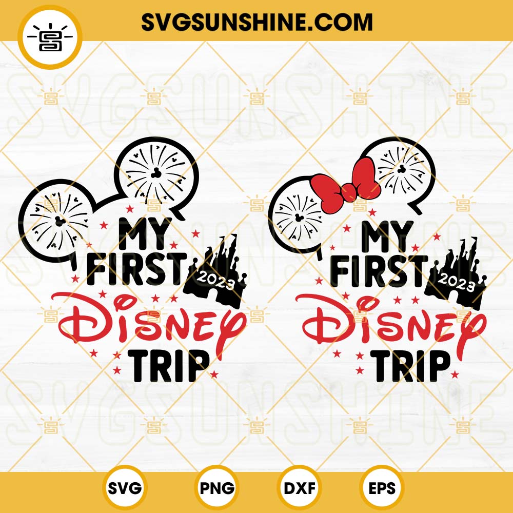 My First Disney Trip 2023 SVG, Mickey Minnie Castle SVG, Family
