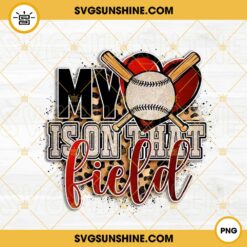 My Heart Is On That Field PNG, Leopard Baseball Mom PNG Digital File