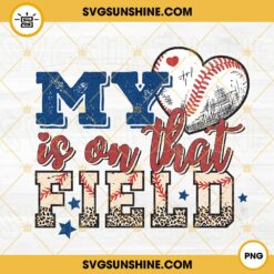 My Heart Is On That Field Baseball PNG, Leopard Baseball PNG, Game Day PNG Design