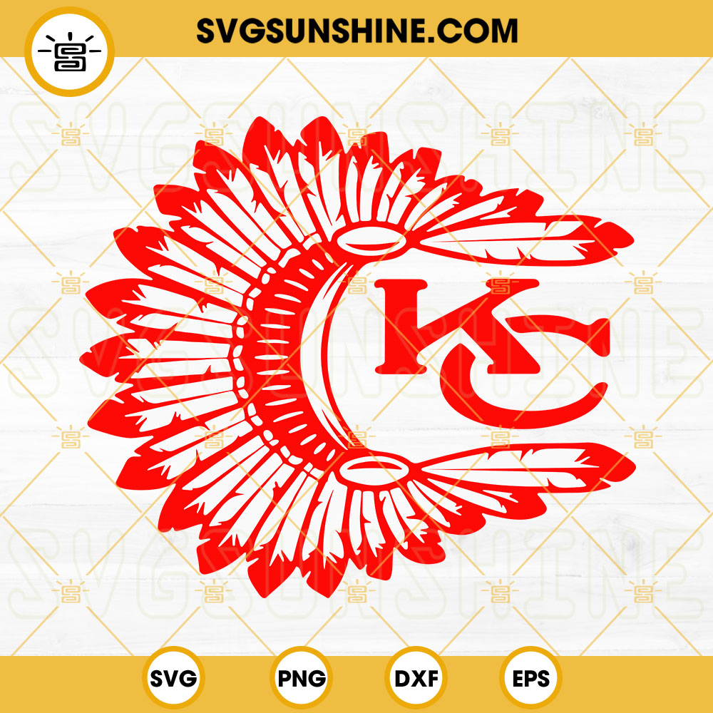 Kansas City SVG Native American Chiefs Headdress SVG PNG DXF