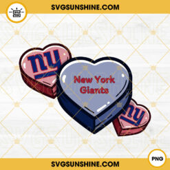 New York Giants Conversation Hearts PNG, Giants Football Love PNG Sublimation Download