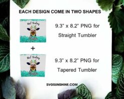 Not Today Heifer 20oz Tumbler Wrap, Funny Cow Tumbler Sublimation Design