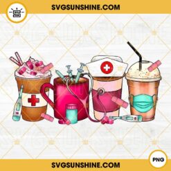 Nurse Coffee Cups PNG, Nurse Hat PNG, Face Mask Coffee Drink PNG, Nurse Life PNG Sublimation