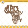 Black History Is World History Embroidery Design, Africa Map Embroidery File