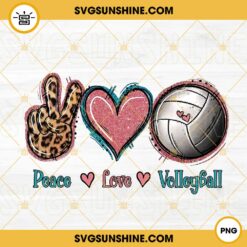 Peace Love Volleyball PNG, Heart PNG, Leopard Peace Hand PNG, Volleyball Mom PNG Digital Download
