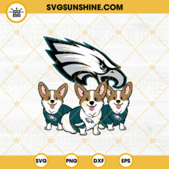 Philadelphia Eagles Corgi SVG, Cute Eagles SVG, Funny Football Dog SVG PNG DXF EPS Files