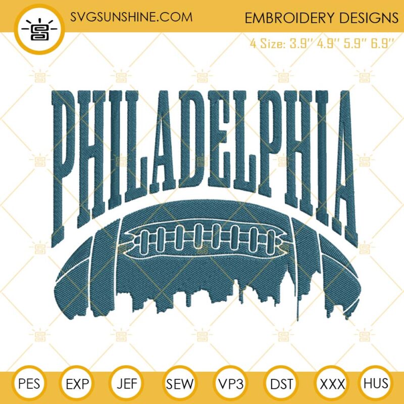 Philadelphia Football Skyline Embroidery Designs, Philadelphia Eagles ...