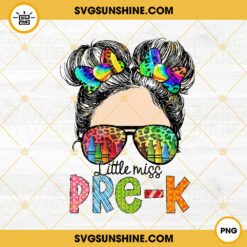 Pre K Messy Bun Girl PNG, Crayon PNG, Back To School PNG Sublimation