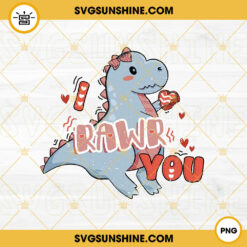 Rawr I Love You PNG, Cute Dinosaur Valentine PNG, Valentine Girl PNG Sublimation