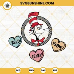 Read Learn Know SVG, Cat In The Hat SVG, Dr Seuss Quotes SVG PNG DXF EPS Cut Files