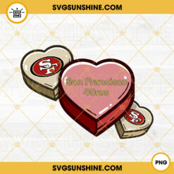 San Francisco 49ers Conversation Hearts PNG, 49ers Football Love PNG Sublimation Download