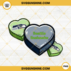 Seattle Seahawks Conversation Hearts PNG, Seahawks Football Love PNG Sublimation Download