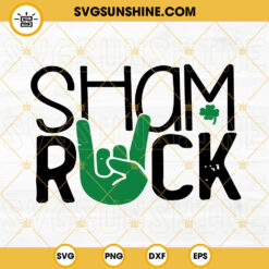 Sham Rock SVG, Lucky Shamrock SVG, St Patricks Day Rock Hand SVG PNG DXF EPS
