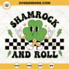 Shamrock And Roll SVG, Rocker SVG, Shamrock Rock Hand SVG, Retro St Patricks Day SVG PNG DXF EPS Cut Files