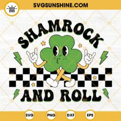 Shamrock And Roll SVG, Skeleton Rock Hand SVG, St Patrick’s Day SVG PNG DXF EPS Digital File