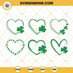 Shamrock Heart SVG Bundle, Leaf Clover Love Lucky SVG, Happy St Patricks Day SVG PNG DXF EPS Download File