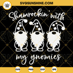 Gnomes Holds Shamrock SVG, Lucky Clover SVG, St Patricks Day Gnomes SVG PNG DXF EPS Cricut Silhouette