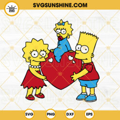 Simpsons Family Heart SVG, Simpsons Valentines Day SVG PNG DXF EPS