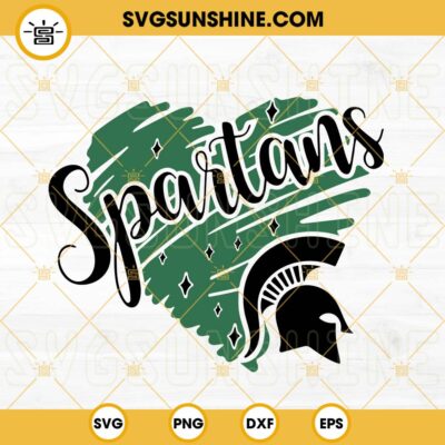 Spartans Heart Svg, Msu Strong Svg, Spartan Strong Svg Png Dxf Eps 