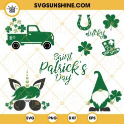 St Patrick Day SVG Bundle, Lucky SVG, Gnome SVG, Leprechaun SVG, Shamrock Truck SVG