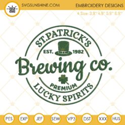 St Patricks Brewing Co Lucky Spirits Embroidery Design Files