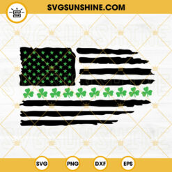 St Patricks Day American Flag SVG, Lucky Shamrock American Flag SVG, American Irish Flag SVG PNG DXF EPS