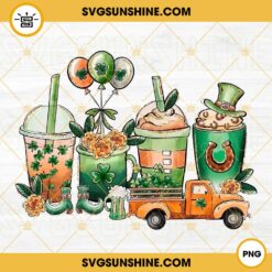 St Patricks Day Coffee Drinks PNG, Lucky Coffee PNG, Gnome Coffee Shamrock PNG Designs Download