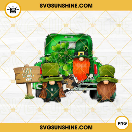 St Patricks Day Gnomes Truck PNG, Funny Gnome PNG, Saint Patricks Day PNG Digital File