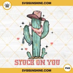 Stuck On You PNG, Funny Valentine PNG, Cactus Valentines Day PNG Design Download