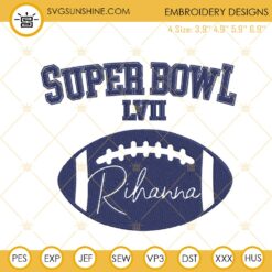 Super Bowl LVII Rihanna Embroidery Designs, Halftime Show Embroidery Files Digital Download