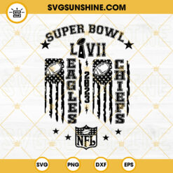Super Bowl LVII USA Flag SVG, Eagles Vs Chiefs SVG, NFL Football Champions SVG PNG DXF EPS