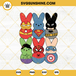 Superheroes Easter Peeps SVG, Cute Bunny Hero SVG, Superhero Happy Easter SVG PNG DXF EPS
