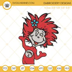 Thing Two Embroidery Designs, Cat In The Hat Embroidery Files