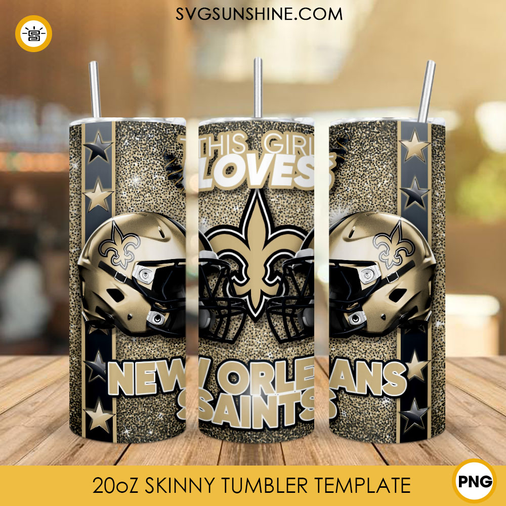 New Orleans Saints Vintage Straight Skinny Glitter Tumbler - Cruel